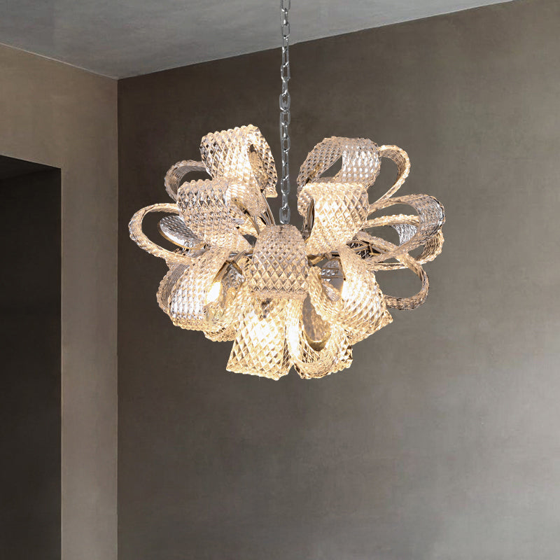 Antizer Art Luxury Glass Flower Chandelier
