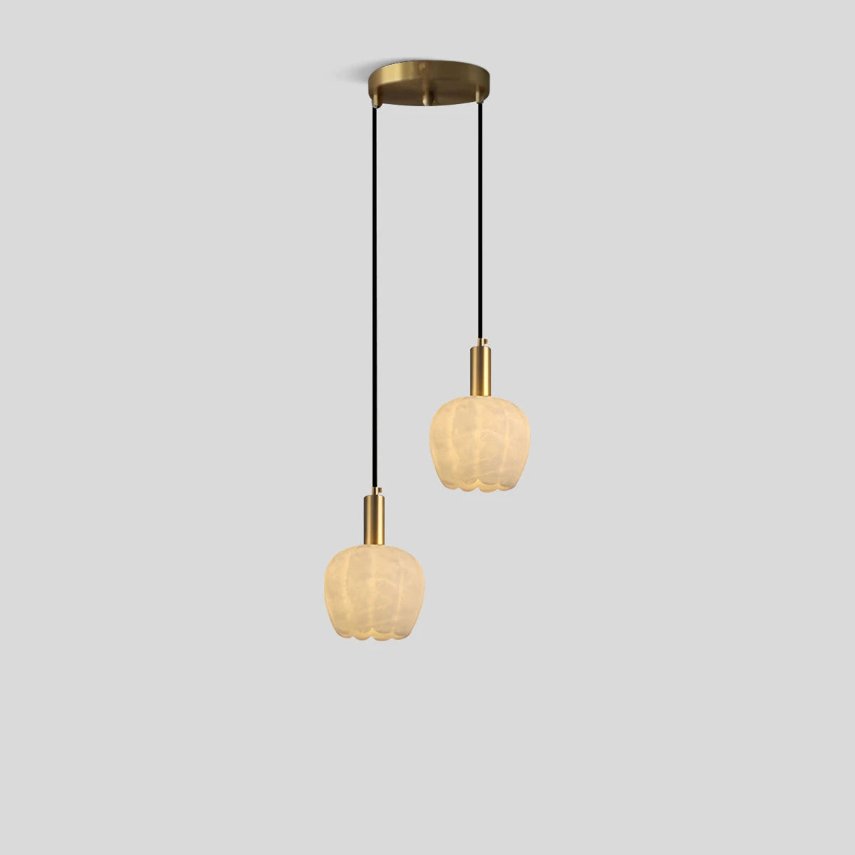 Antizer Flower Bud Shaped Spanish Alabaster Pendant Light 2 Heads
