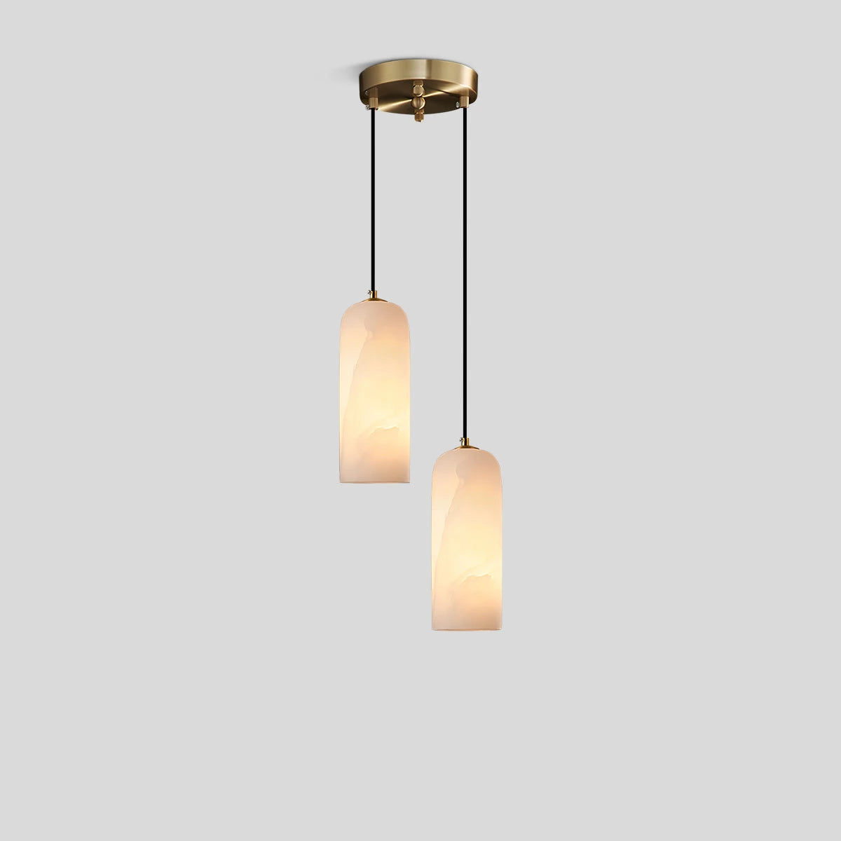 Antizer Modern All Copper Spanish Alabaster Pendant Light 2 Heads