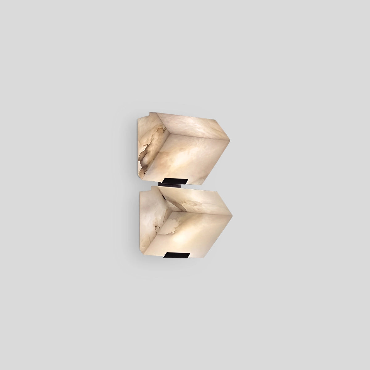 Antizer Triple Sloping Block Spanish Alabaster Wall Sconce 2 Heads