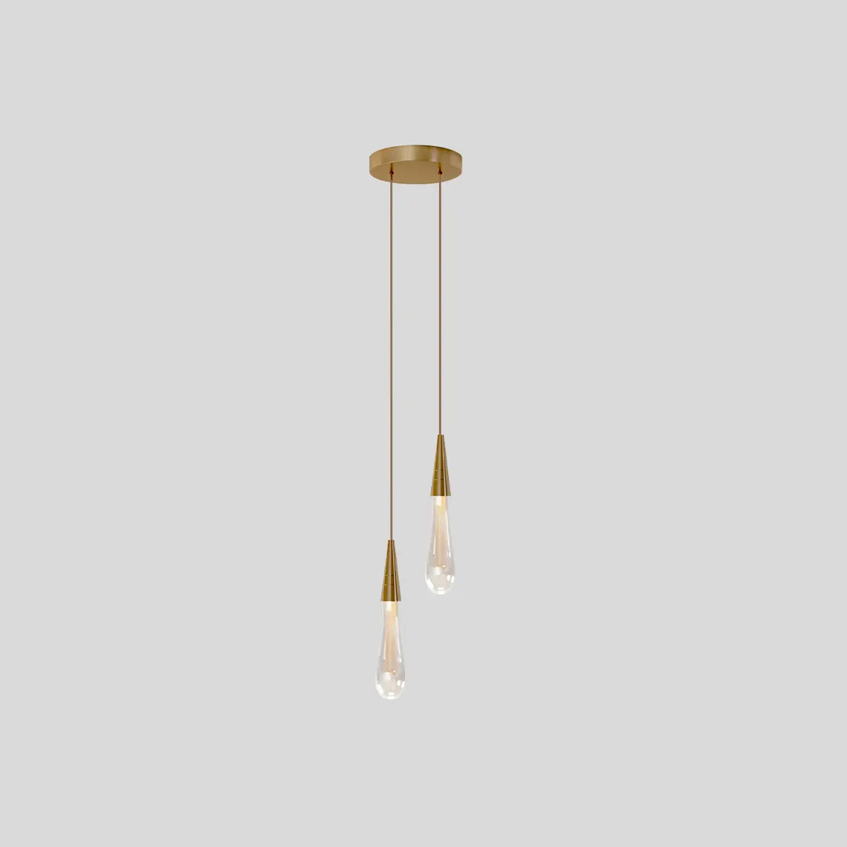 Antizer Drop Crystal Chrome Pendant Light for Bedroom 2 Pcs