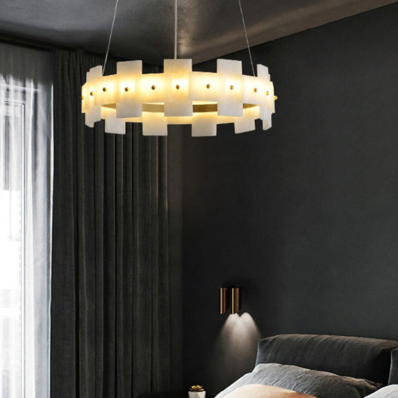 Antizer Modern Luxury Tiered Alabaster Chandelier