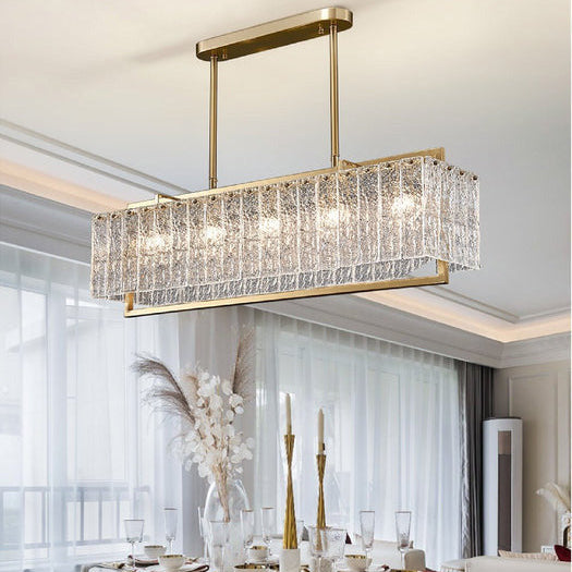 Antizer Textured Glass Linear Chandelier