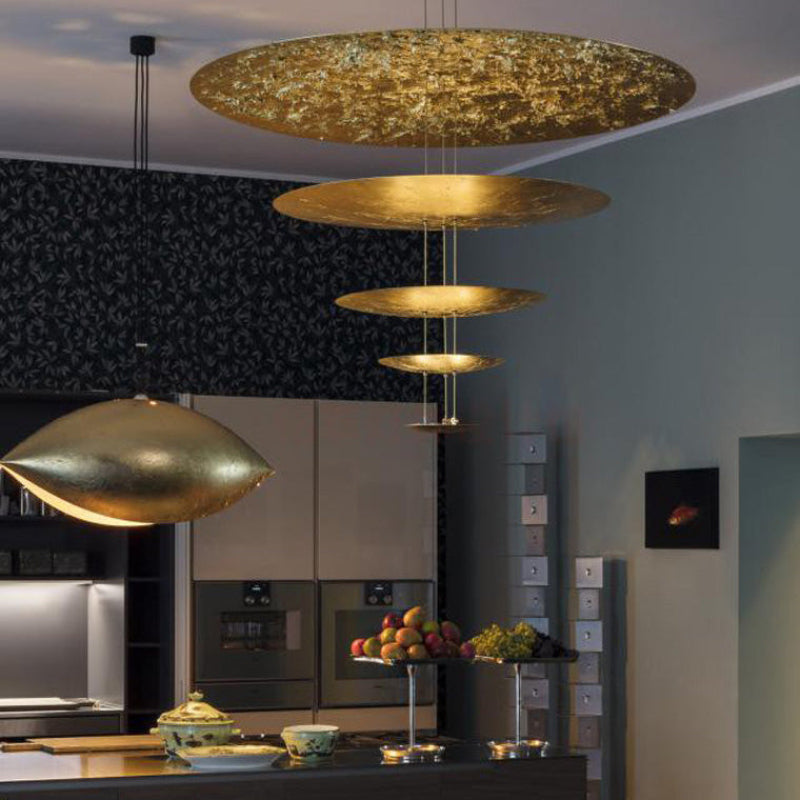 Antizer Gold Tiered Discs Chandelier