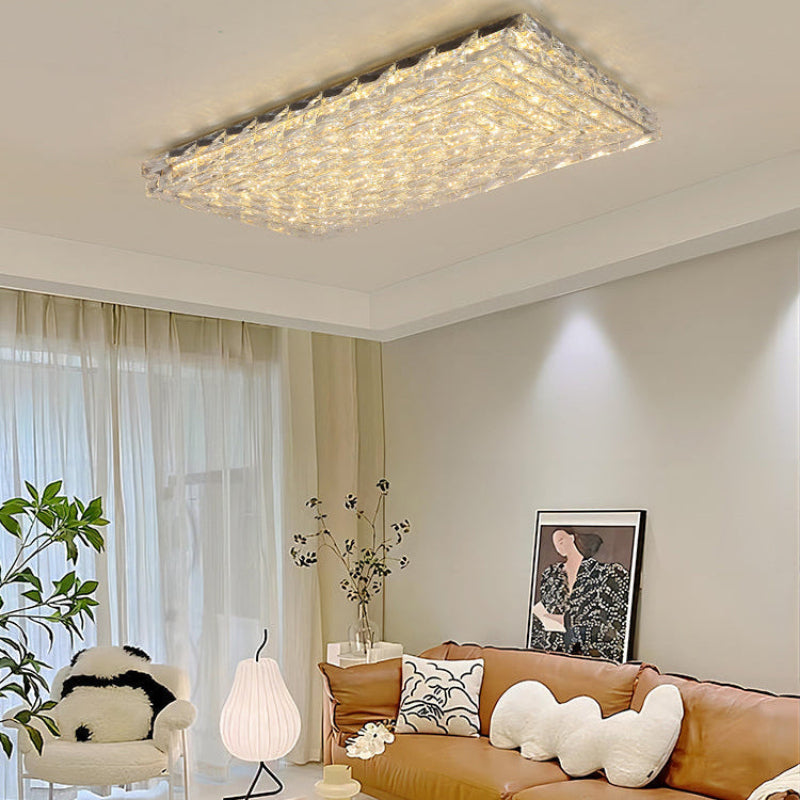 Antizer Modern Rectangle Crystal Ceiling Light