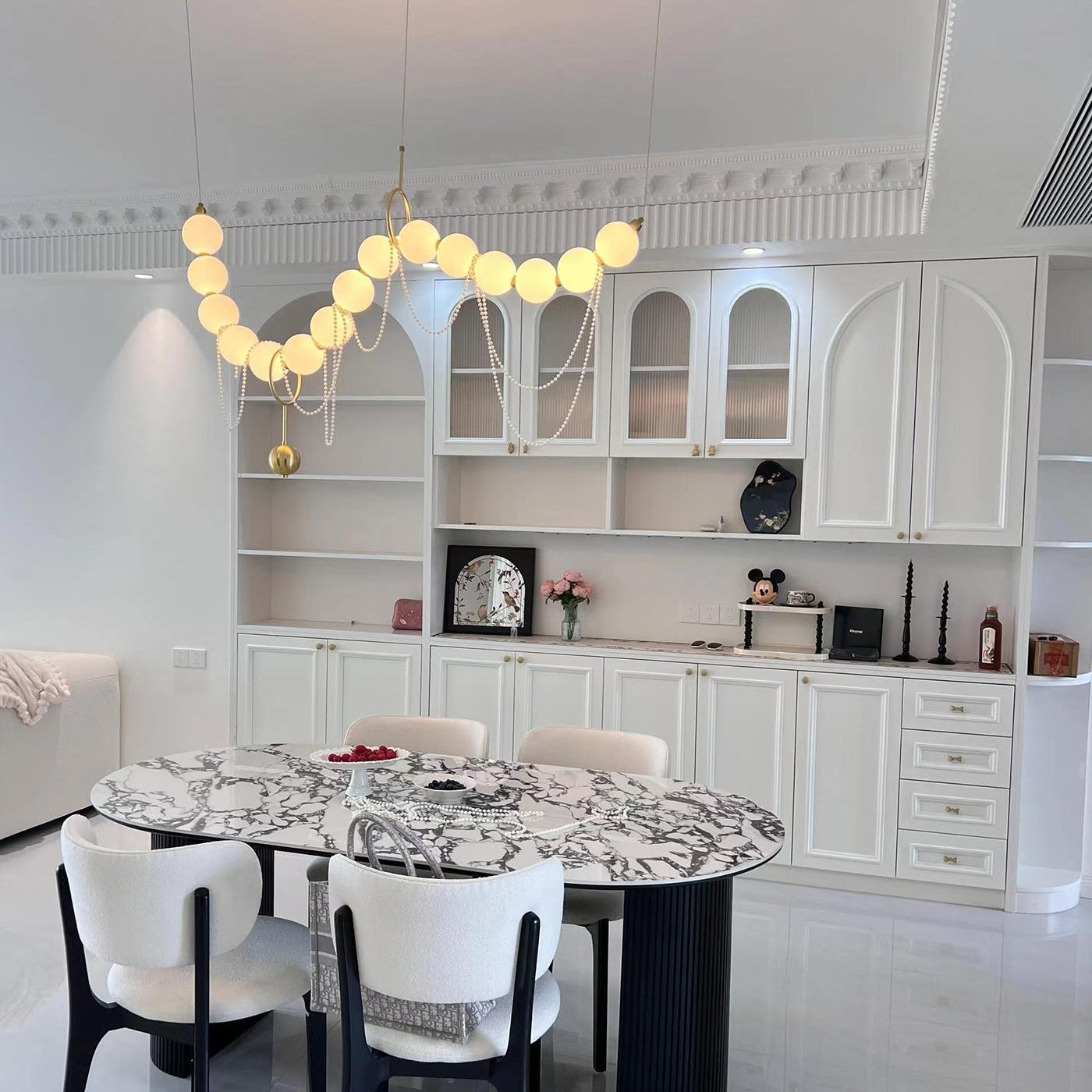 Antizer Art Deco Adjustable Pearl Chandelier