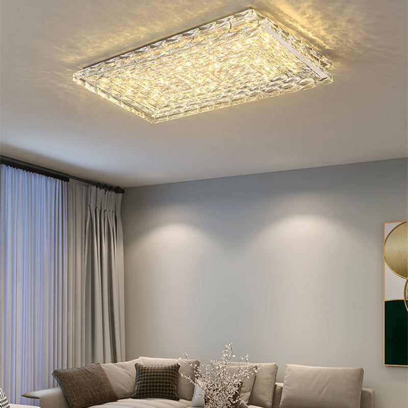 Antizer Modern Rectangle Crystal Ceiling Light