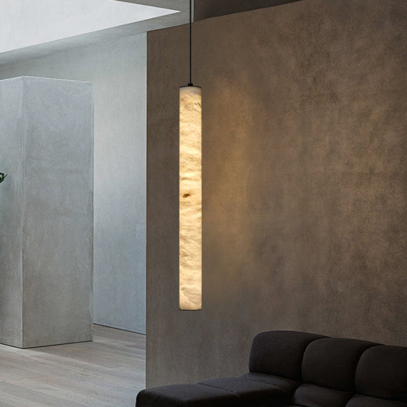 Antizer Minimalist Alabaster Tube Pendant Light