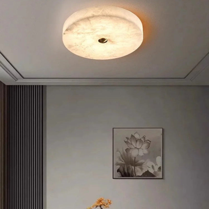 Antizer Modern Round Alabaster Ceiling Light