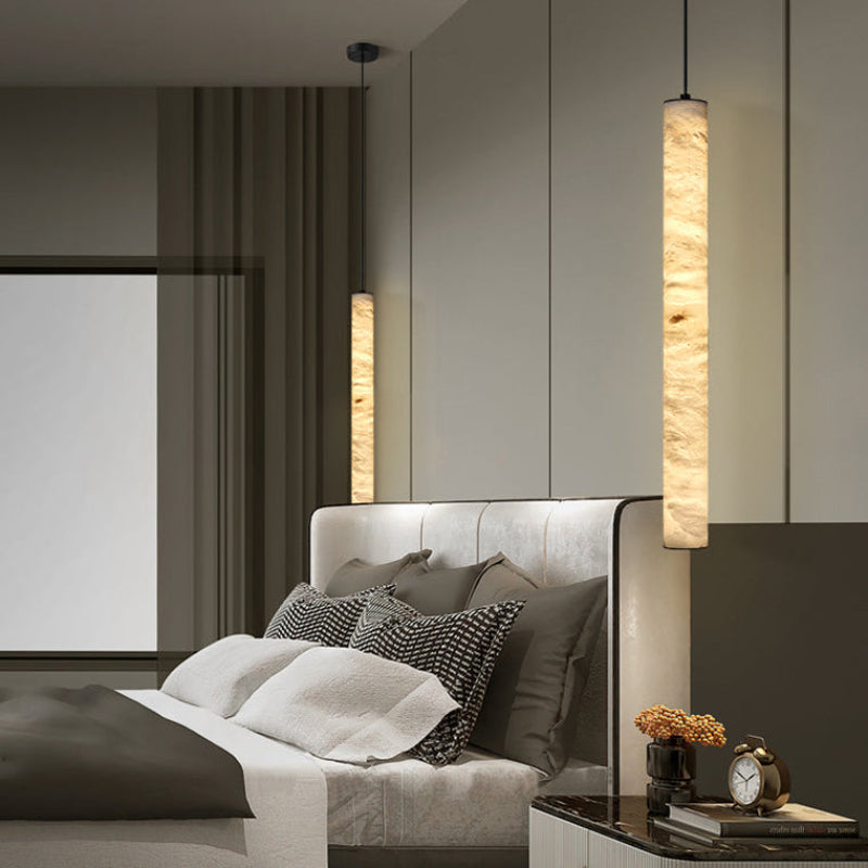 Antizer Minimalist Alabaster Tube Pendant Light