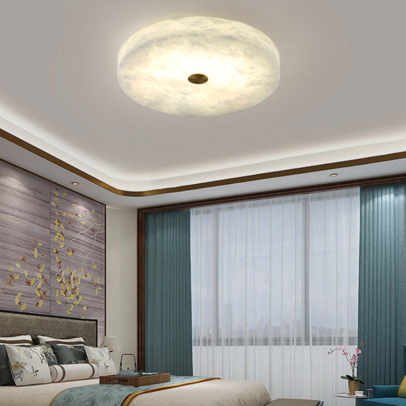 Antizer Modern Round Alabaster Ceiling Light