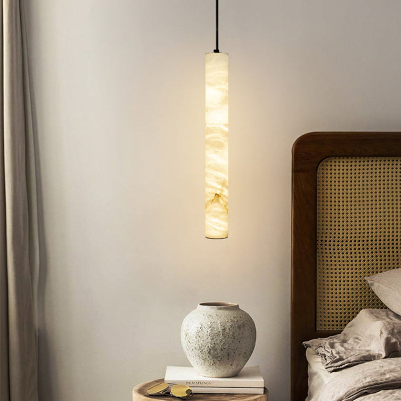 Antizer Minimalist Alabaster Tube Pendant Light