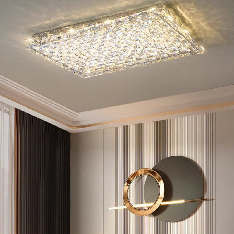 Antizer Modern Rectangle Crystal Ceiling Light