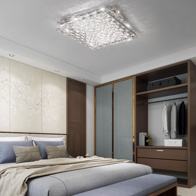 Antizer Modern Rectangle Crystal Ceiling Light