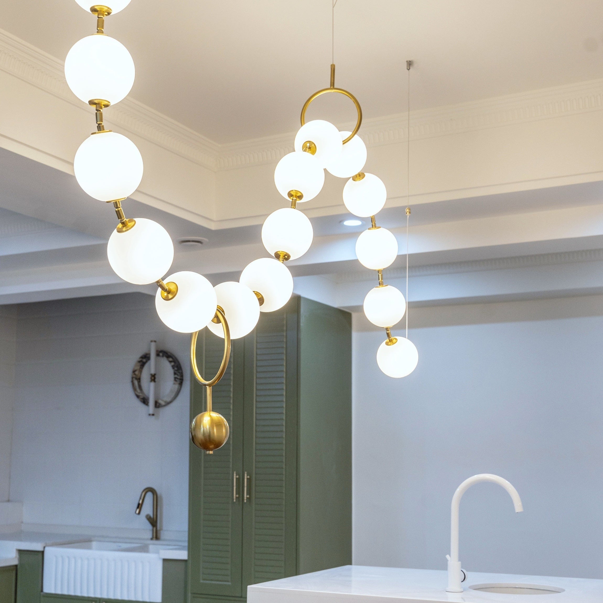 Antizer Art Deco Adjustable Pearl Chandelier