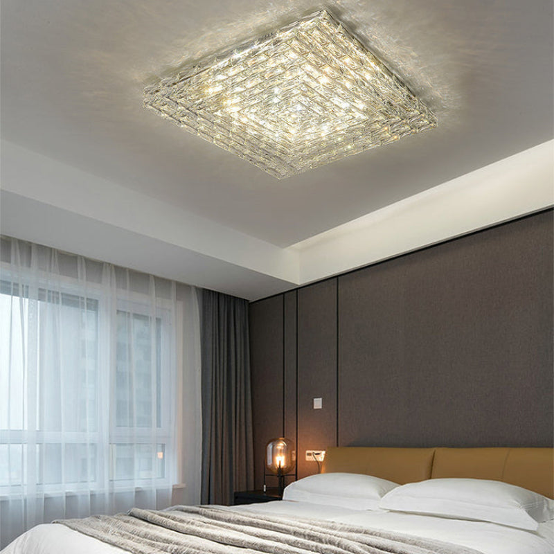 Antizer Modern Rectangle Crystal Ceiling Light