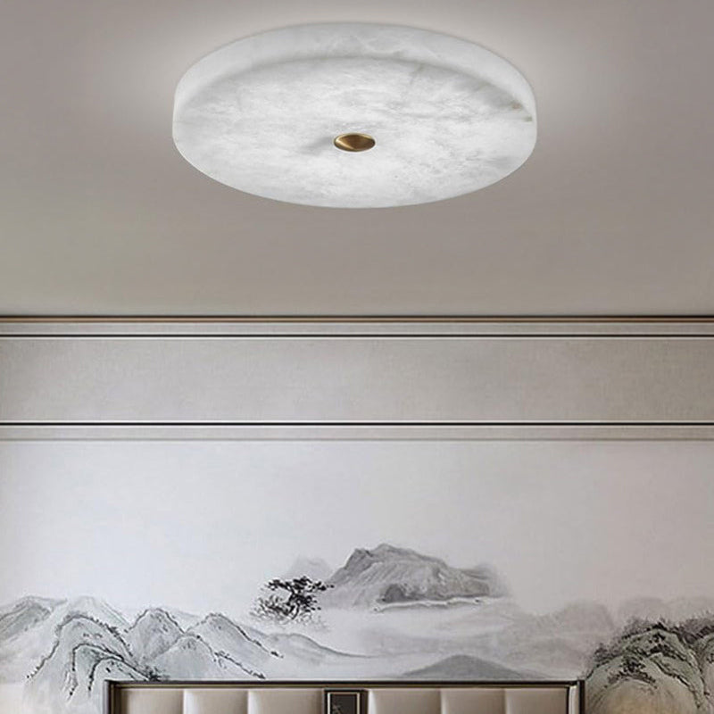 Antizer Modern Round Alabaster Ceiling Light