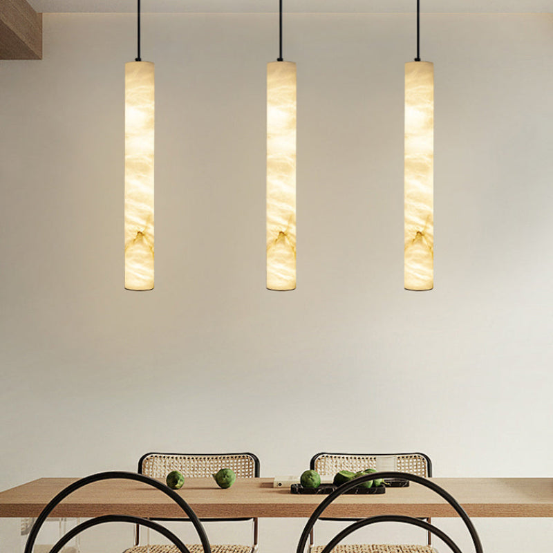 Antizer Minimalist Alabaster Tube Pendant Light