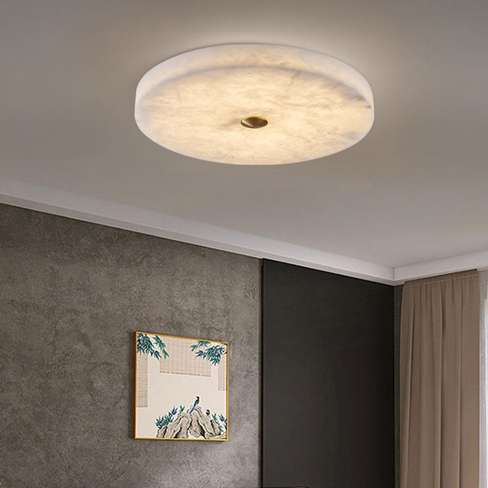 Antizer Modern Round Alabaster Ceiling Light