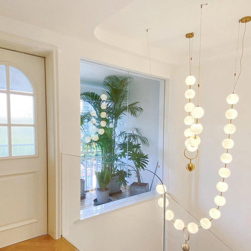 Antizer Art Deco V-Pearl Adjustable Chandelier