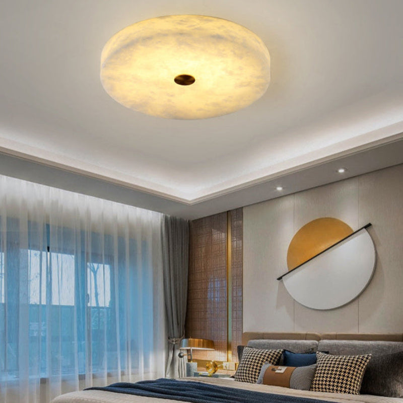 Antizer Modern Round Alabaster Ceiling Light