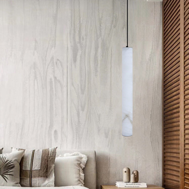 Antizer Minimalist Alabaster Tube Pendant Light