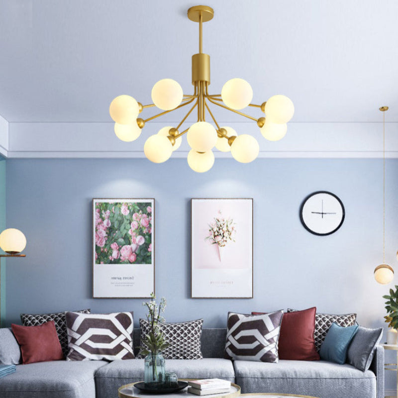 Antizer Modern Frosted Glass Globe Chandelier