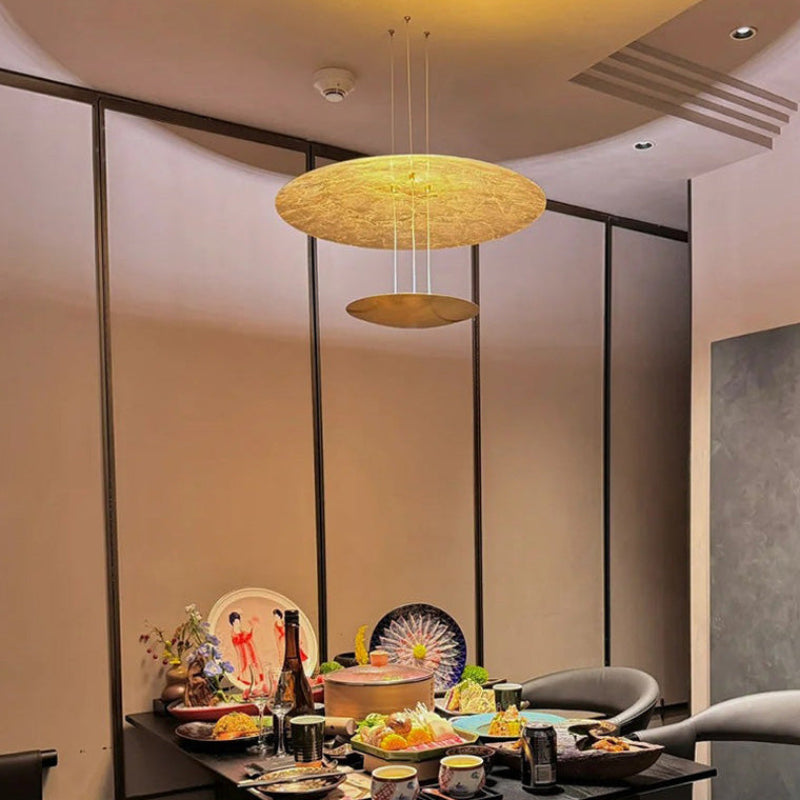 Antizer Art Deco Gold Disc Pendant Light