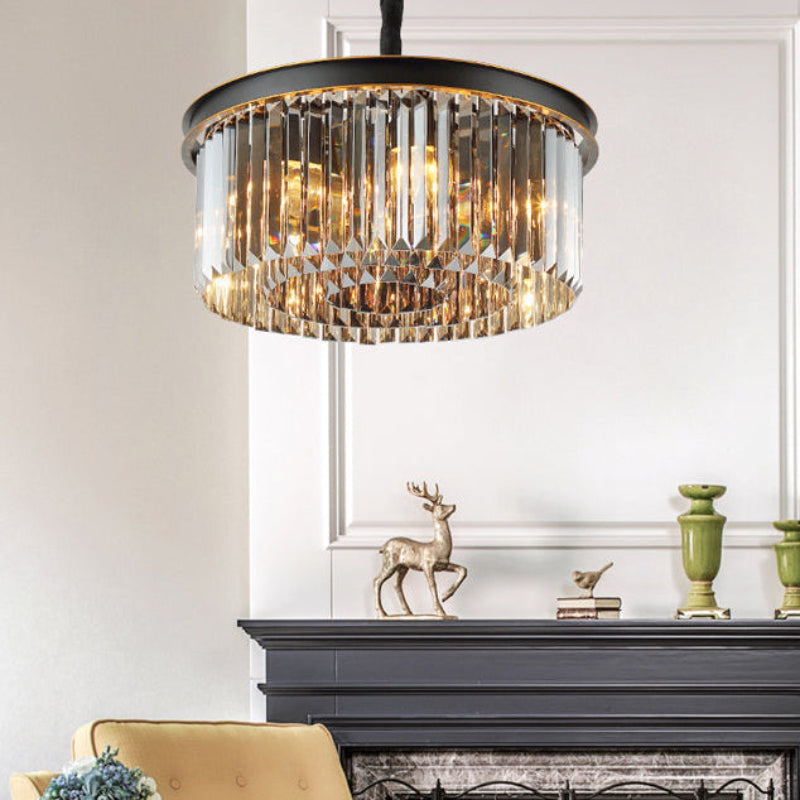 Antizer Smoked Crystal Round Chandelier