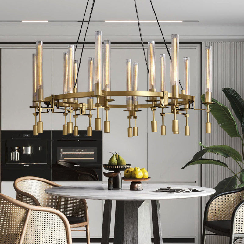 Antizer Candelabra Circular Glass Tube Chandelier