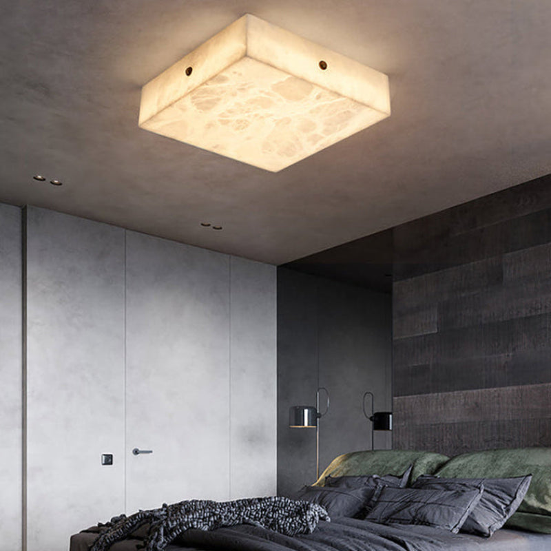 Antizer Minimalist Alabaster Square Ceiling Light