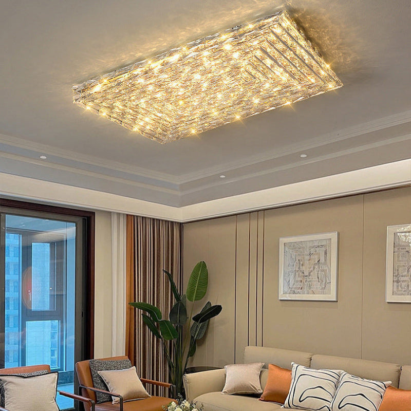 Antizer Modern Rectangle Crystal Ceiling Light