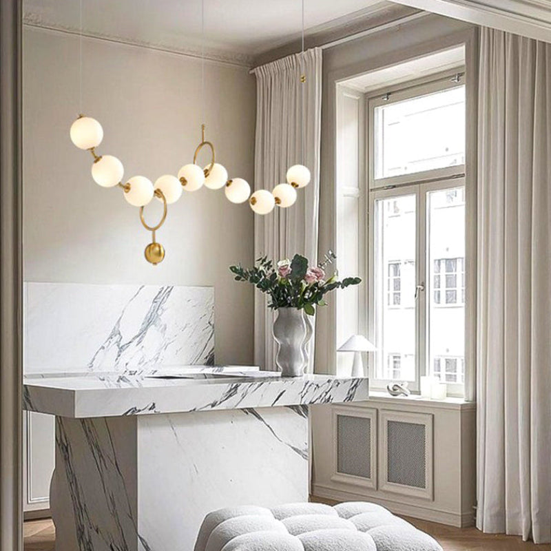 Antizer Art Deco Adjustable Pearl Chandelier
