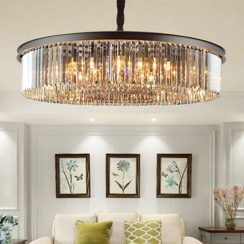 Antizer Smoked Crystal Round Chandelier