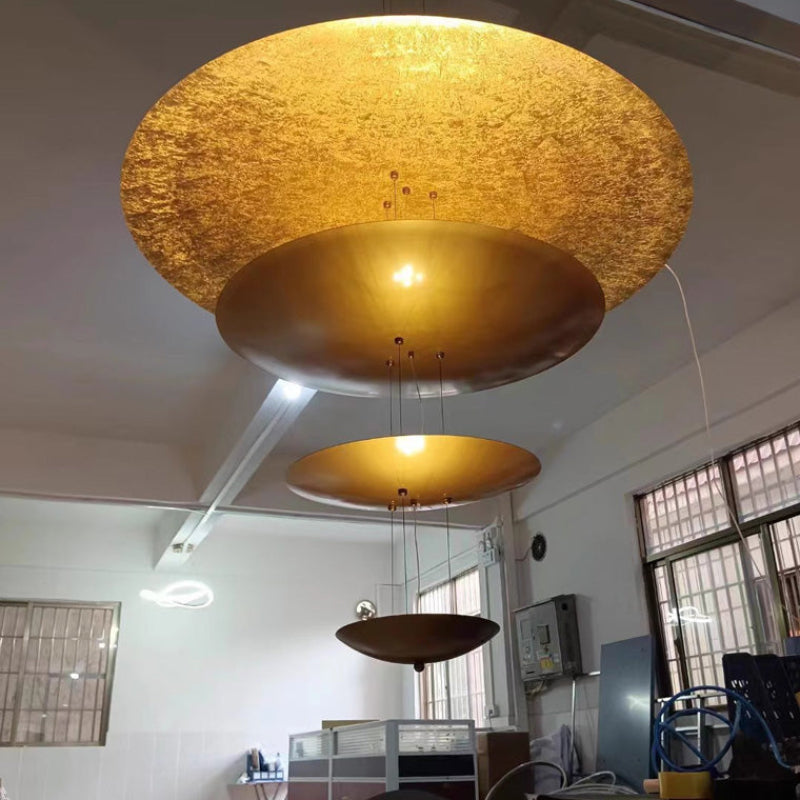 Antizer Gold Tiered Discs Chandelier