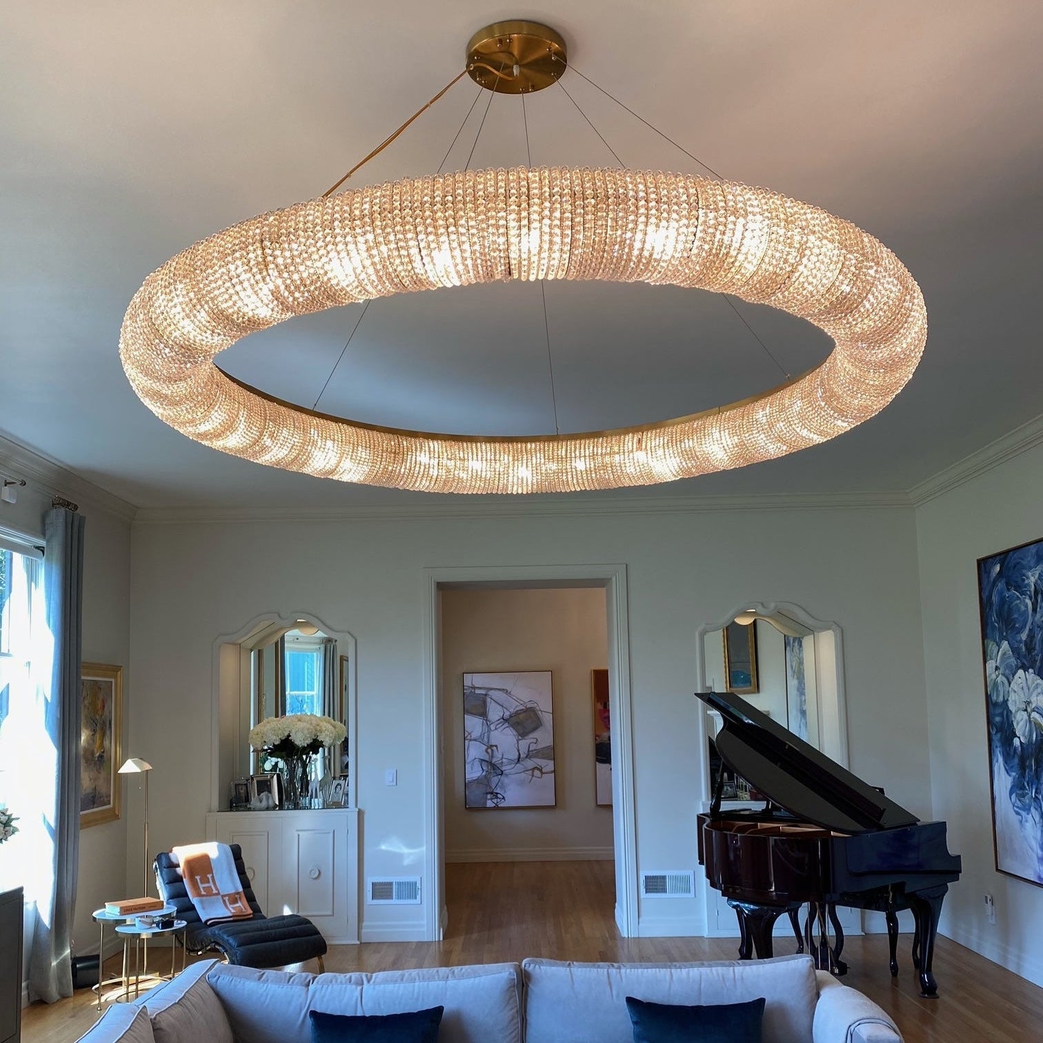 Antizer Luxury Art Halo Crystal Chandelier