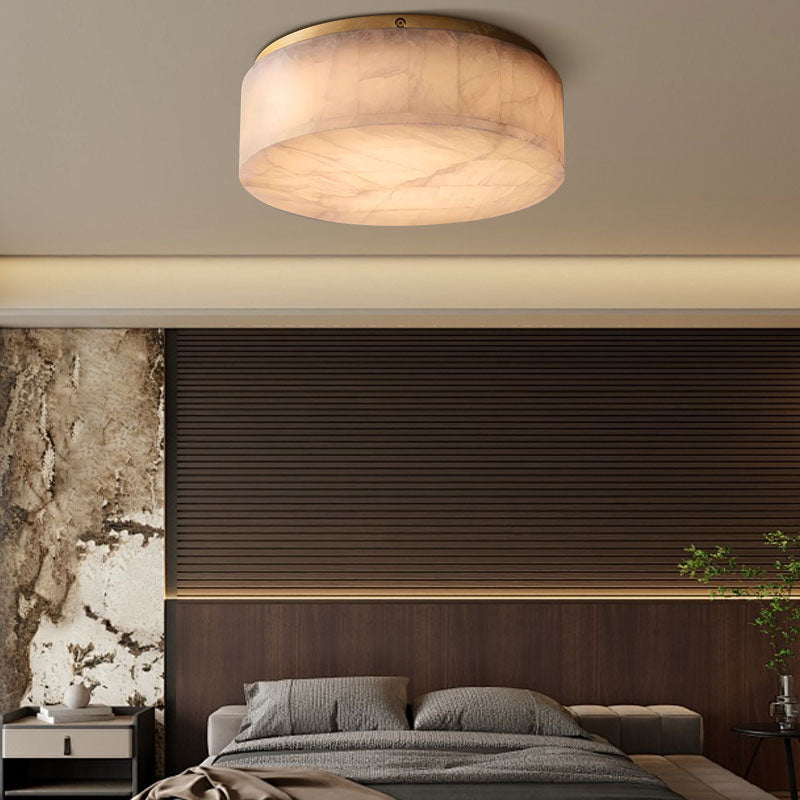 Antizer Minimalist Round Alabaster Ceiling Light