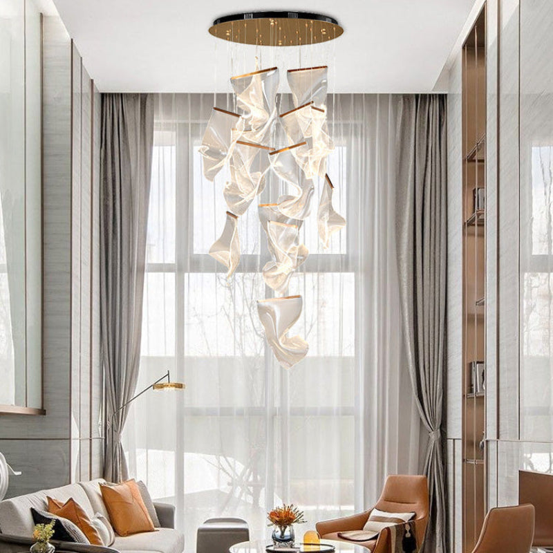 Antizer Luxury Creative Ribbon Acrylic Chandelier
