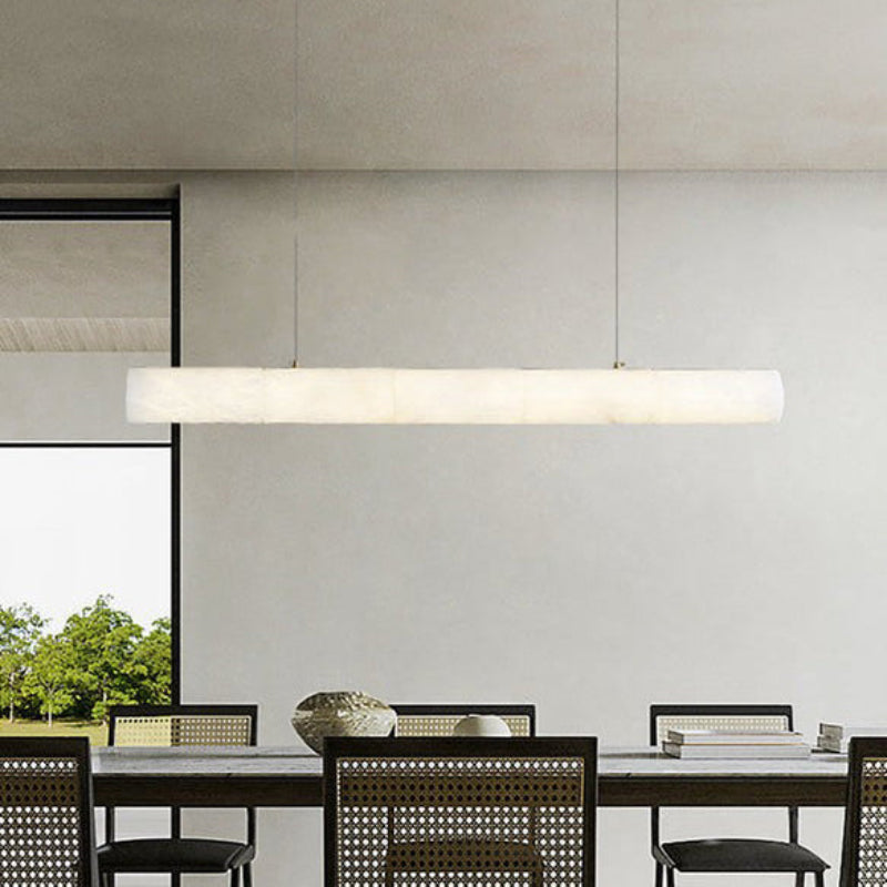 Antizer Minimalist Alabaster Tube Linear Pendant Light