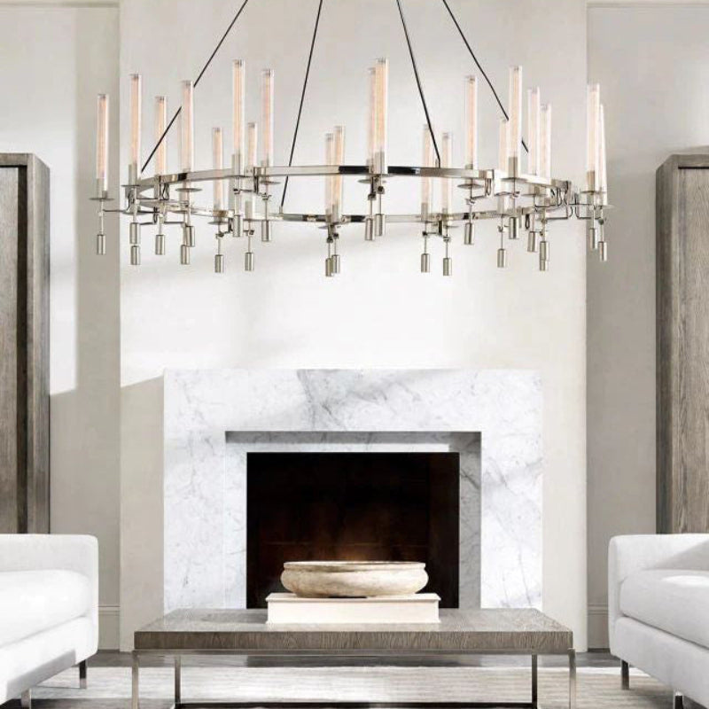 Antizer Candelabra Circular Glass Tube Chandelier