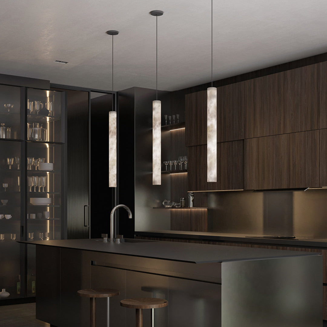 Antizer Minimalist Alabaster Tube Pendant Light