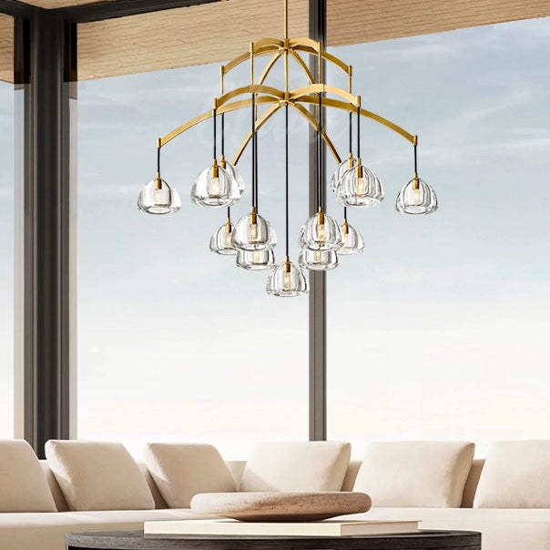 Antizer Modern Branch Hemisphere Round Glass Chandelier