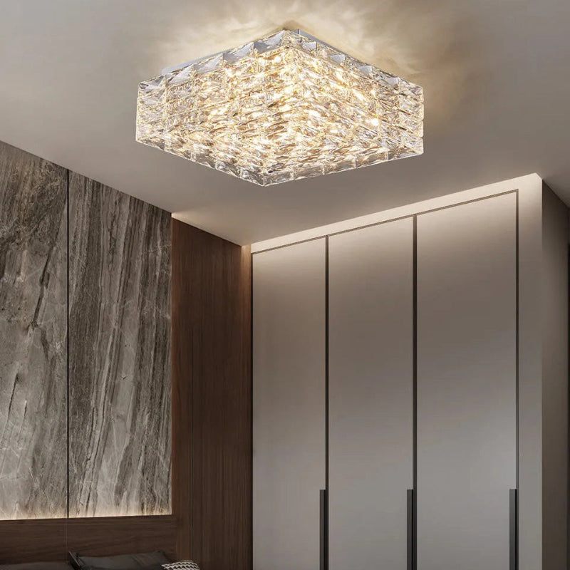 Antizer Modern Square Crystal LED Ceiling Light