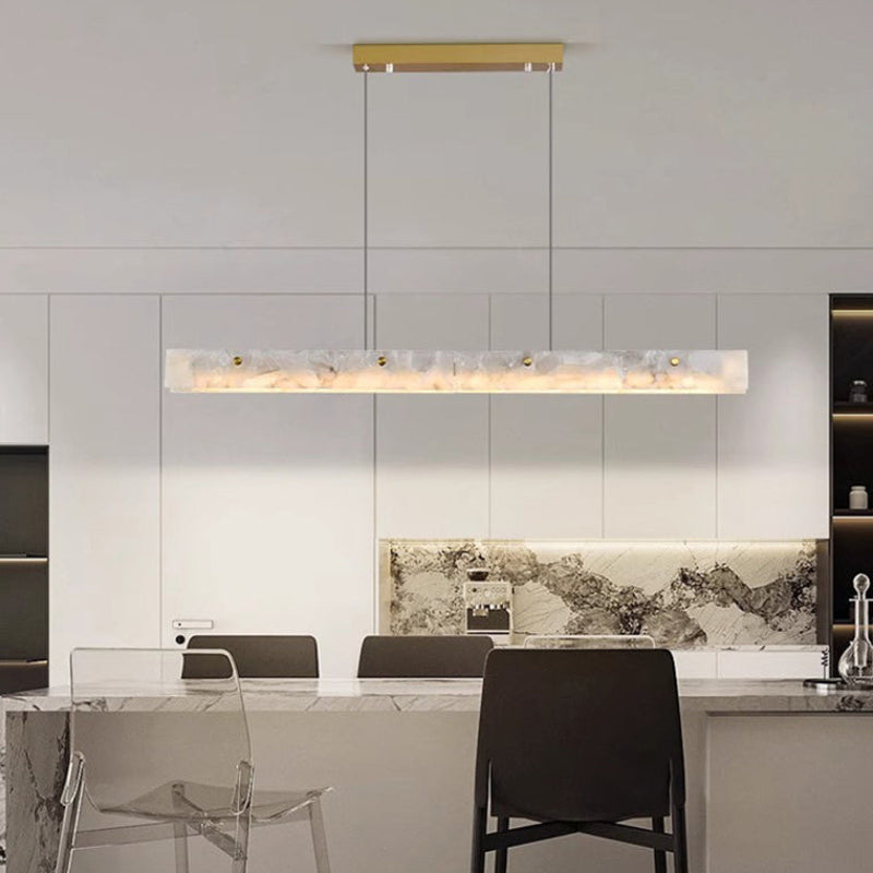 Antizer Modern Minimalist Linear Alabaster Chandelier