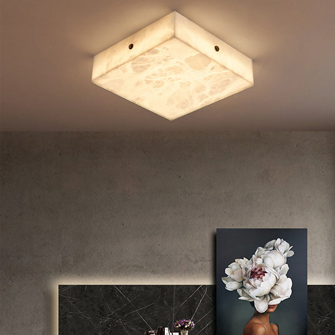 Antizer Minimalist Alabaster Square Ceiling Light