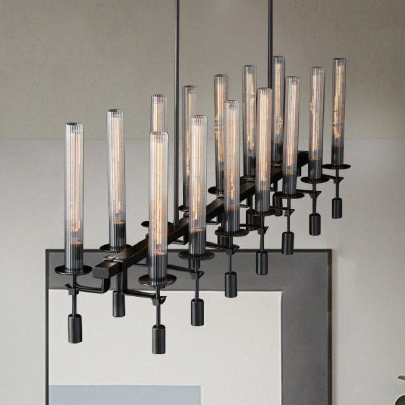 Antizer Candelabra Linear Glass Tube Chandelier