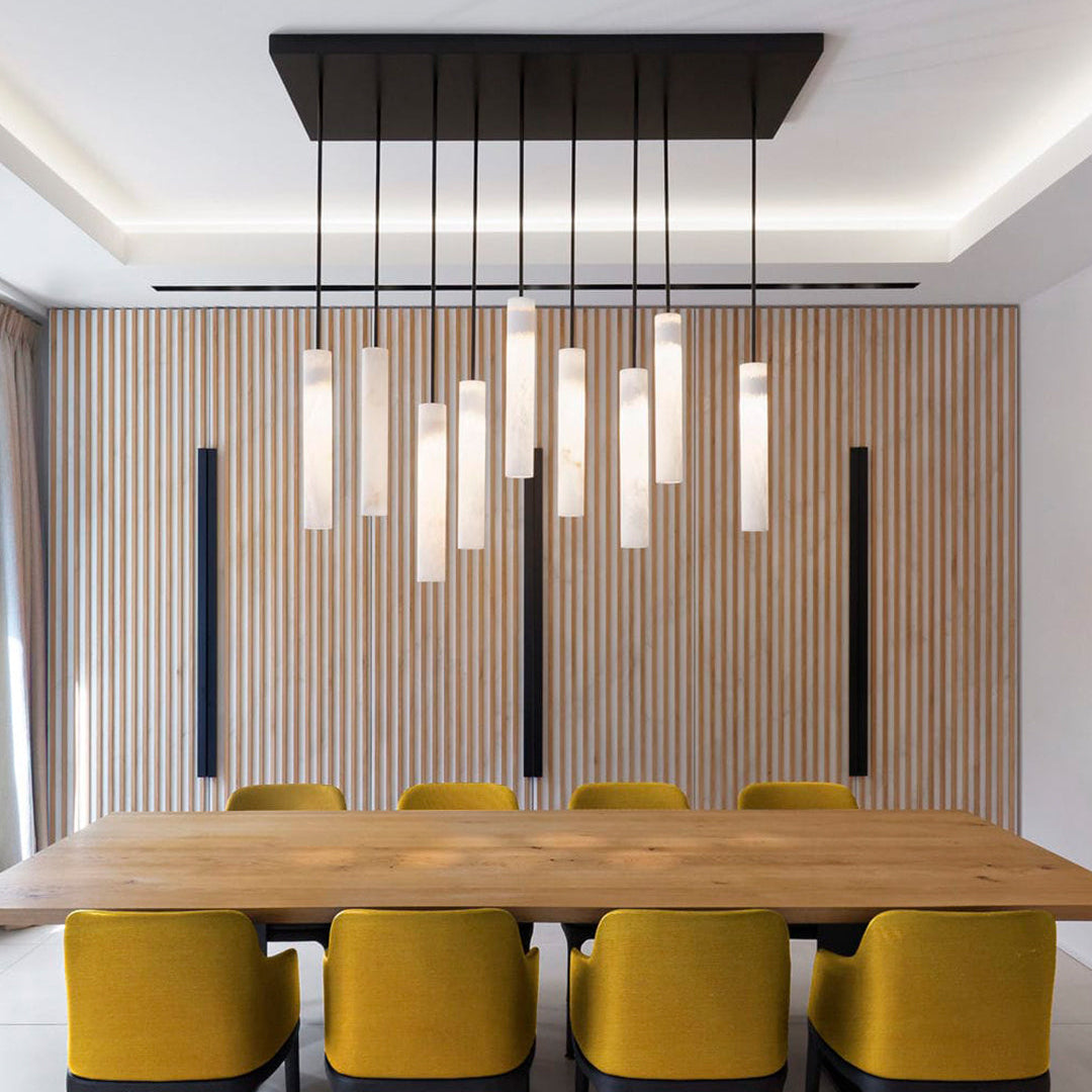 Antizer Minimalist Alabaster Tube Pendant Light