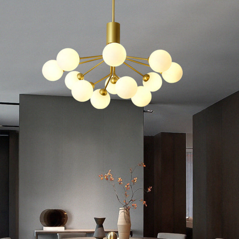Antizer Modern Frosted Glass Globe Chandelier