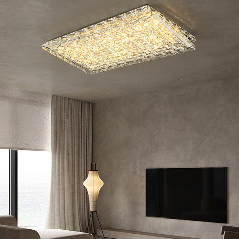 Antizer Modern Rectangle Crystal Ceiling Light