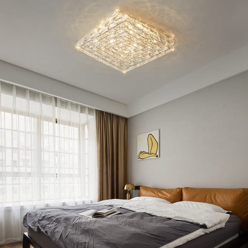 Antizer Modern Square Crystal LED Ceiling Light